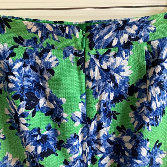 J Crew Womens The Pencil Skirt Green and blue Floral tweed knee length Size 0/6 - Picture 6 of 11